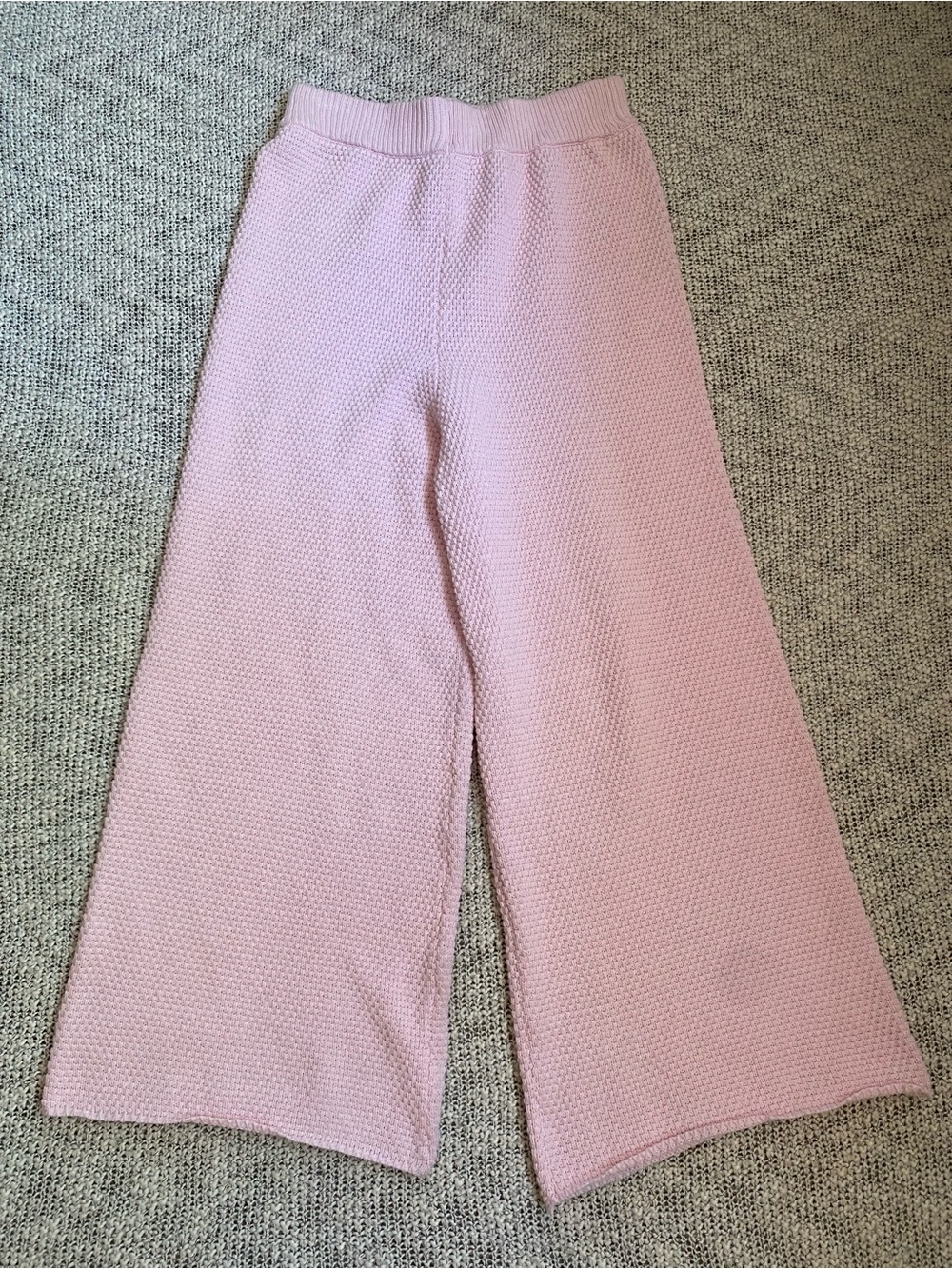 NWOT Sincerely Jules Pink Knit Textured Wide Leg Lounge Pants Waffle Size Large